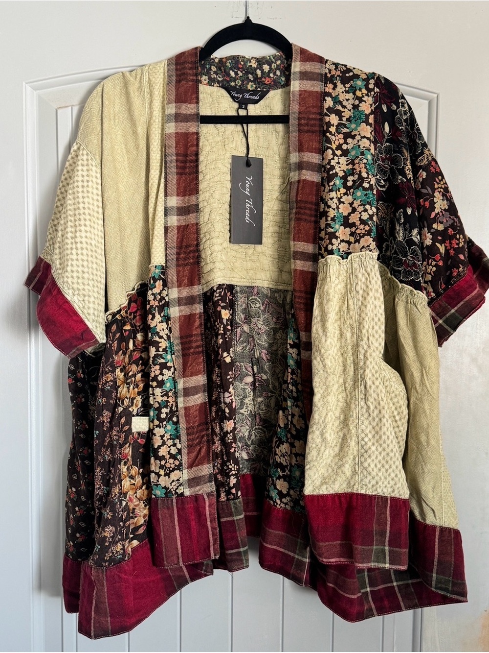 Young Threads Bohemian Rhapsody Patchwork Kimono – Size Small – NWT